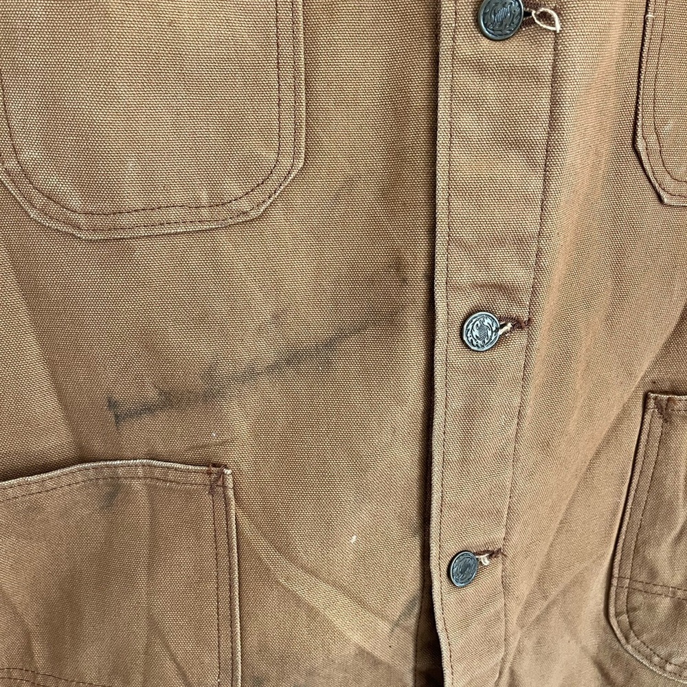 Vintage Key Imperial Canvas Blanket-Lined Chore Coat Made in USA Tan/Brown‎ - Picture 4 of 6